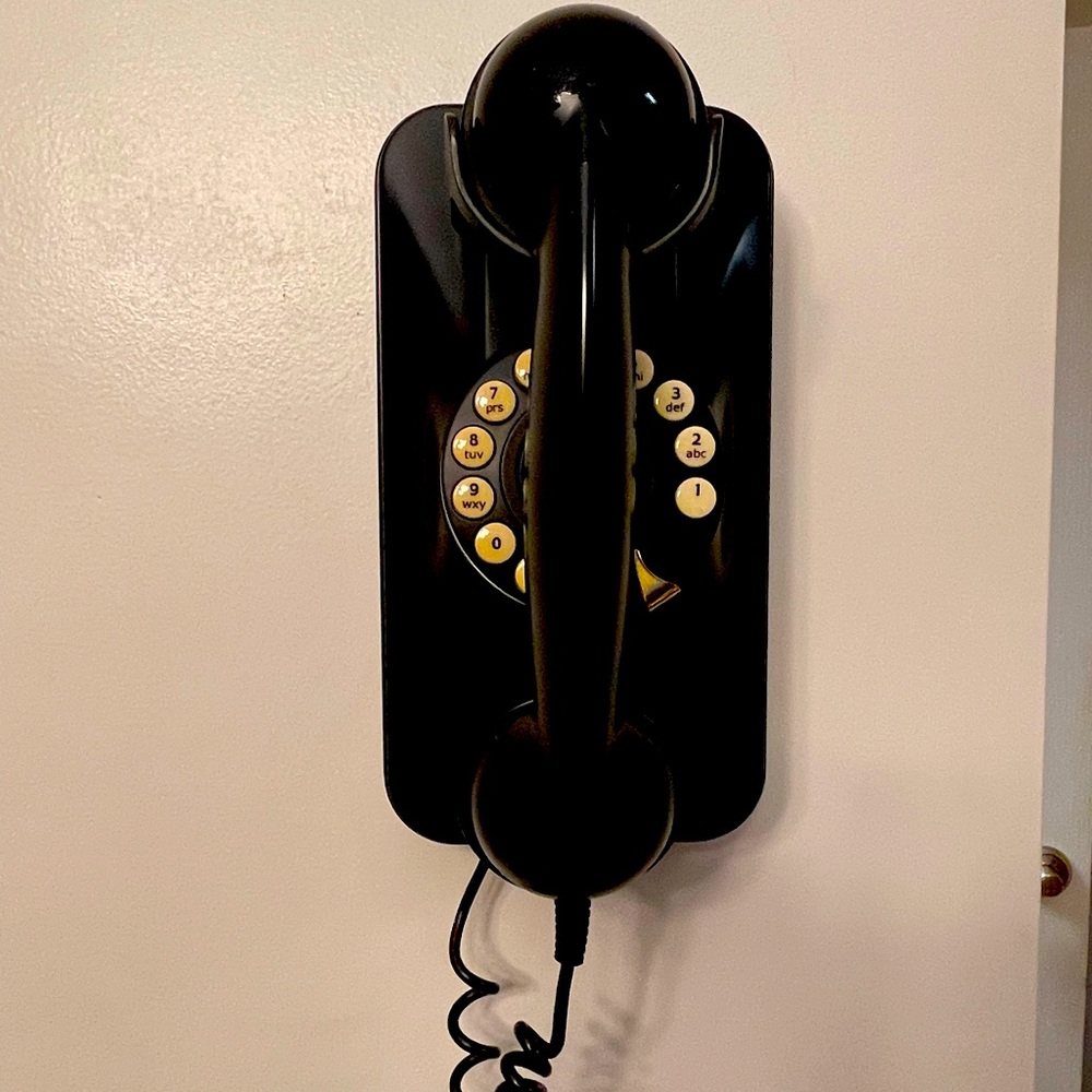 Pottery Barn black telephone truly working telephone.